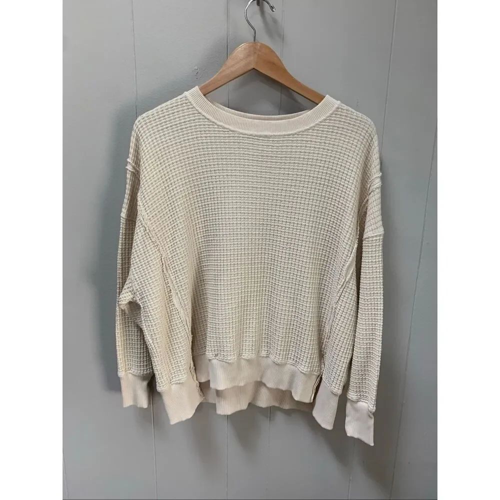 American Eagle This Feels Seriously Lived-In Sweater Womens Waffle Pullover XXS